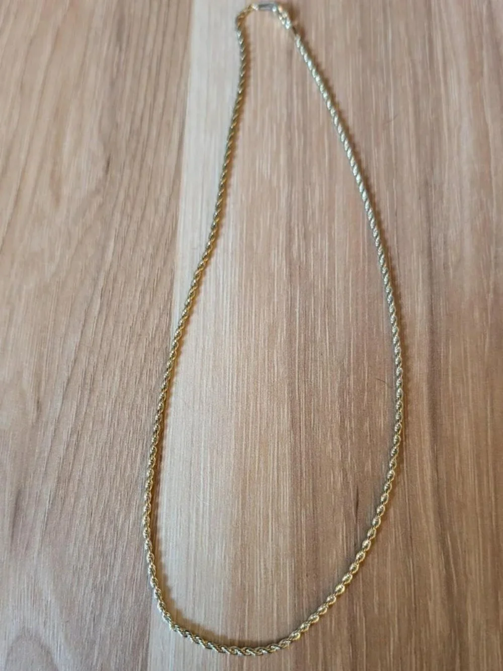 Gold plated rope chain necklace